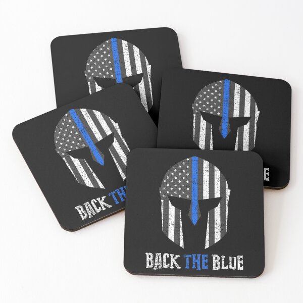 Item preview, Blue Line American Flag Spartan Helm designed and sold by LifeQuotes.