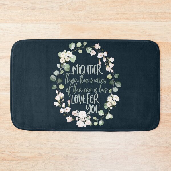 Item preview, Psalm 93:4 Mightier than the Waves of the Sea is his Love for You - Christian Wreath Design designed and sold by palmsandprints2.