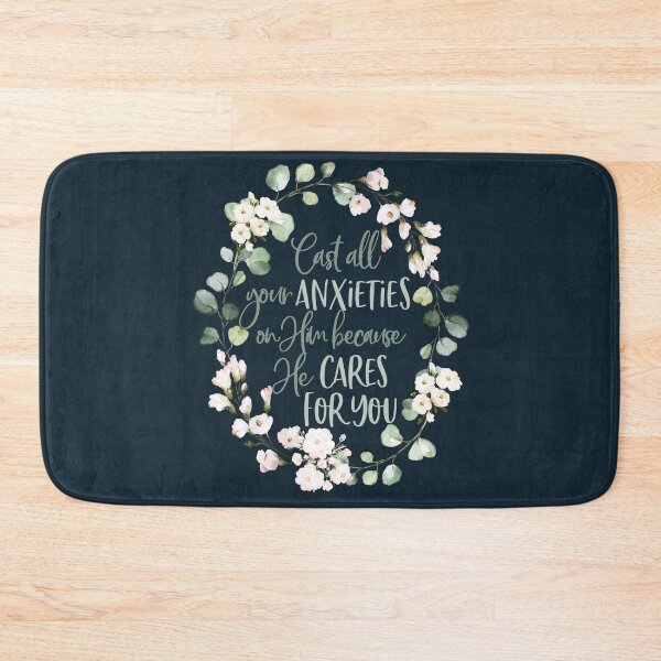 Item preview, 1 Peter 5:7 Cast your Anxieties on Him - Christian Wreath Design designed and sold by palmsandprints2.