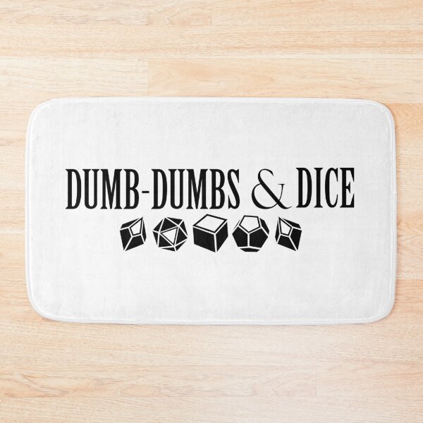 Dumb-Dumbs & Dice (Black and White) Bath Mat