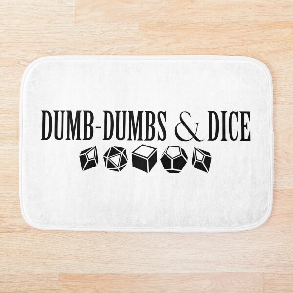 Dumb-Dumbs & Dice (Black and White) Bath Mat