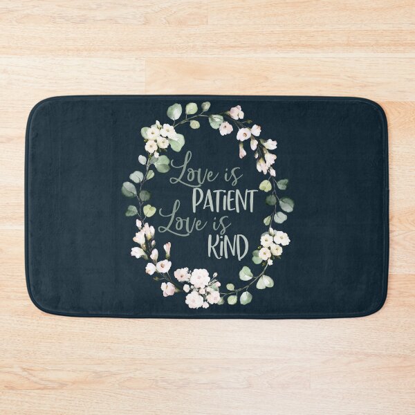 Item preview, Love is Patient Love is Kind 1 Corinthians 13:4 - Christian Wreath Design designed and sold by palmsandprints2.