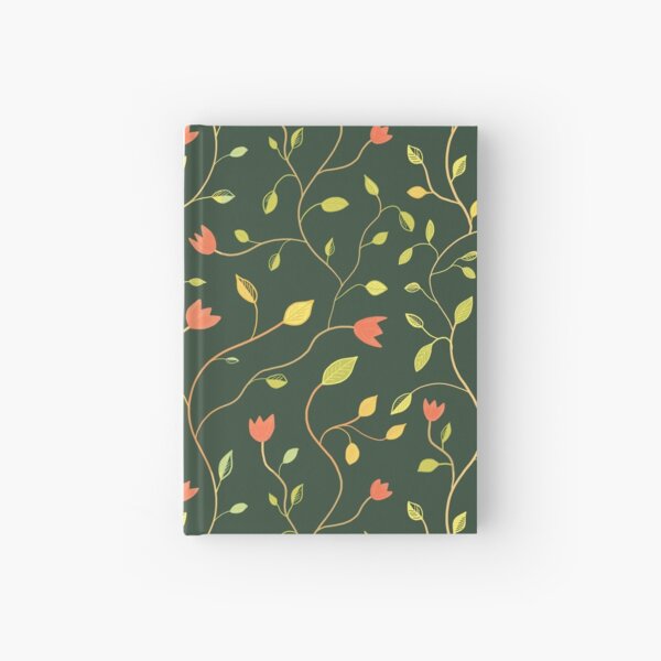 Floral greenery and red tulips Hardcover Journal