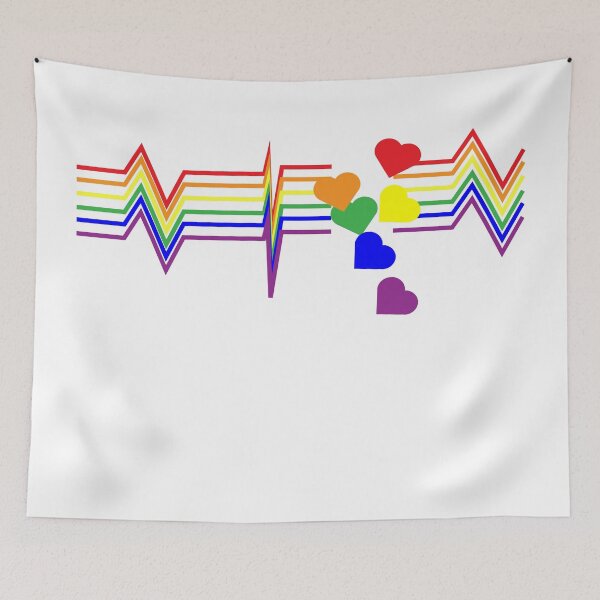 Item preview, LGBTQ Rainbow life line with hearts designed and sold by JAZTshirt.