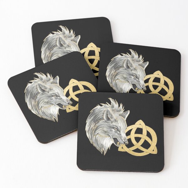Item preview, Alpha White Wolf with Gold Celtic symbol designed and sold by Lady-Lilac.