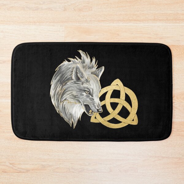 Item preview, Alpha White Wolf with Gold Celtic symbol designed and sold by Lady-Lilac.