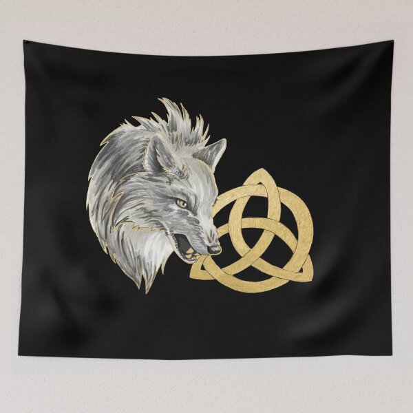 Item preview, Alpha White Wolf with Gold Celtic symbol designed and sold by Lady-Lilac.