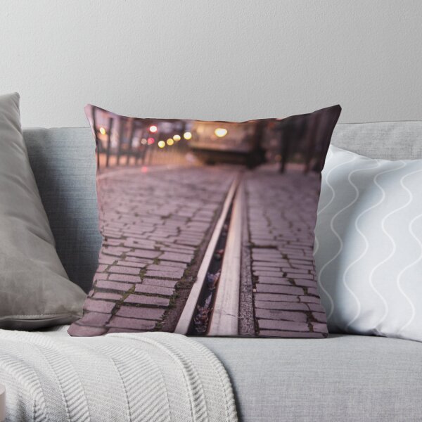 Tram in Lisbon Throw Pillow
