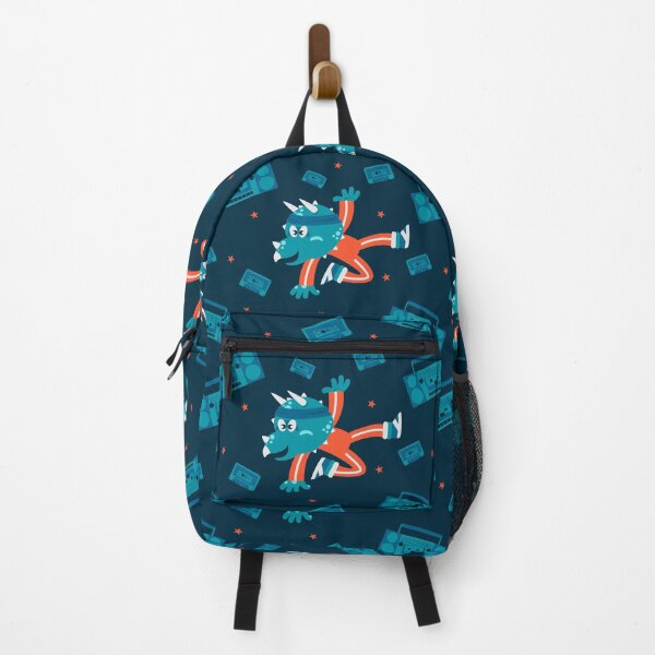 Item preview, Breakdancing triceratops illustration + pattern designed and sold by Pencildog.