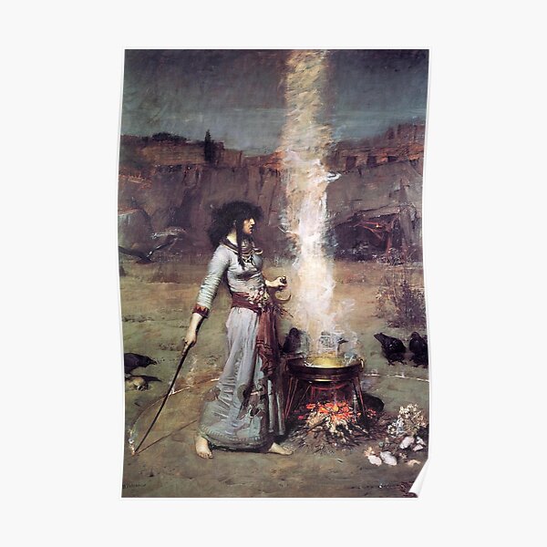 THE MAGIC CIRCLE - JOHN WILLIAM WATERHOUSE Poster