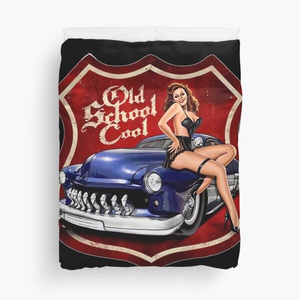 Old school and cool PinUp Duvet Cover