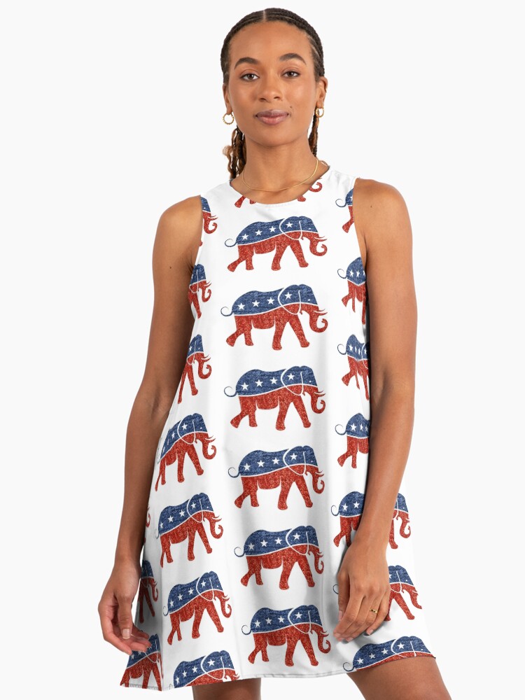 glitter print republican elephant " A-Line Dress for Sale by gossiprag | Redbubble glitter print republican elephant " A-Line Dress for Sale by gossiprag | Redbubble