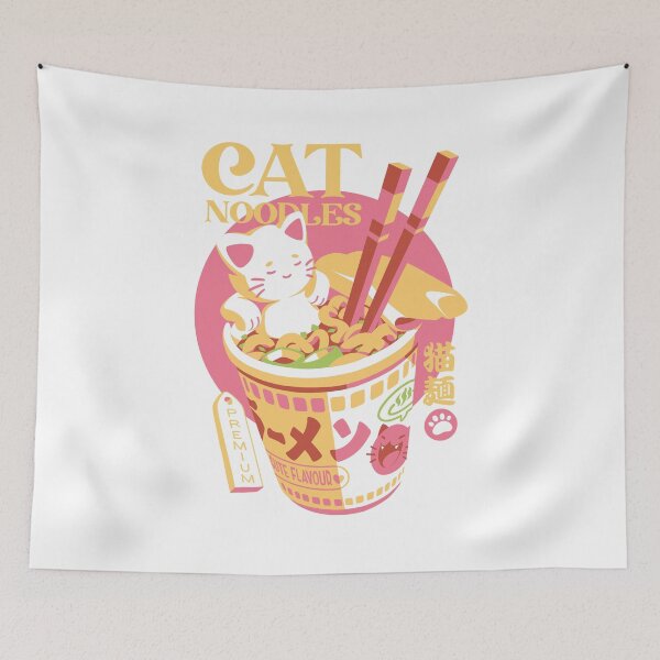 Item preview, fideos de gato designed and sold by Ilustrata®.