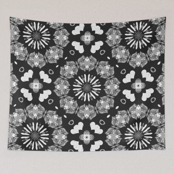 Item preview, Hearts Galore Reflecting Kaleidoscope Black & White designed and sold by Dawne's Designs.