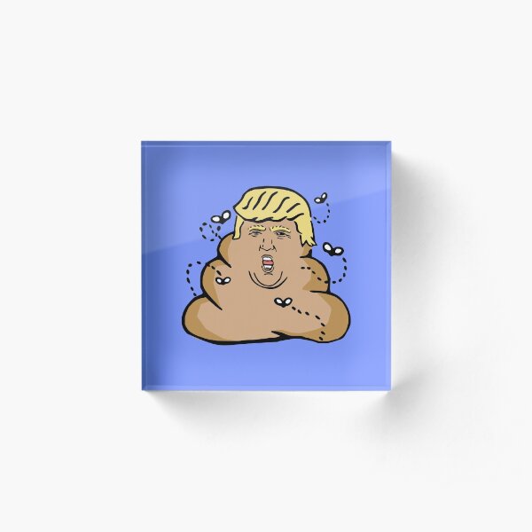 poop donald trump Acrylic Block
