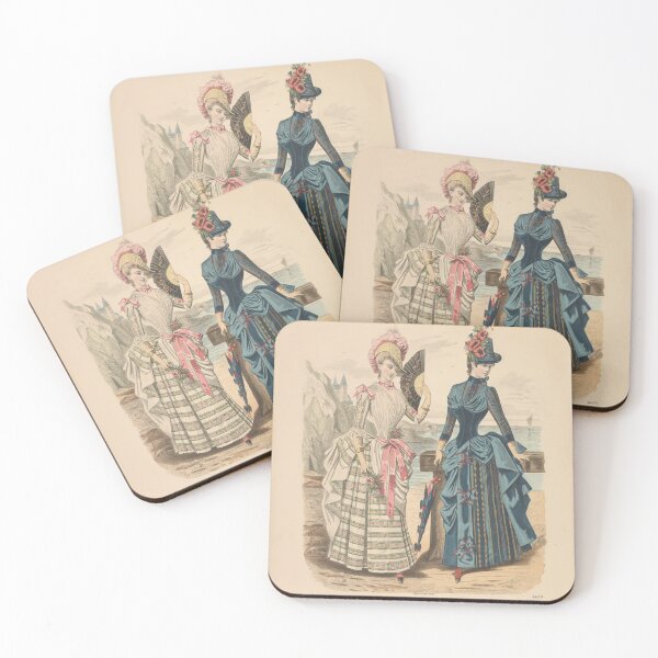 Item preview, Vintage Ladies at the Sea Poster from a 1886 French Fashion Journal designed and sold by Vintage-TM.