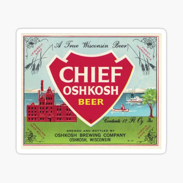 Item preview, Chief Oshkosh Beer Label designed and sold by pineapplepink.