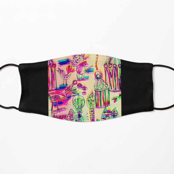 Pop Art Birds Cats Kids Mask
