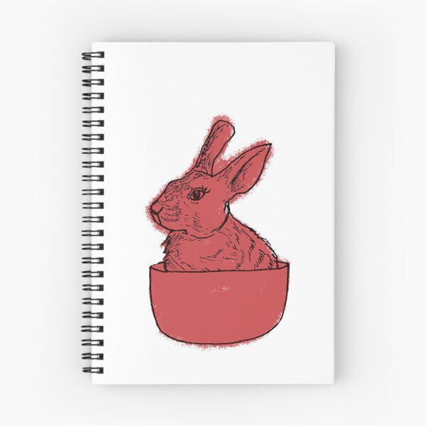 Item preview, Red bunny in a bowl designed and sold by GlowDoodles.