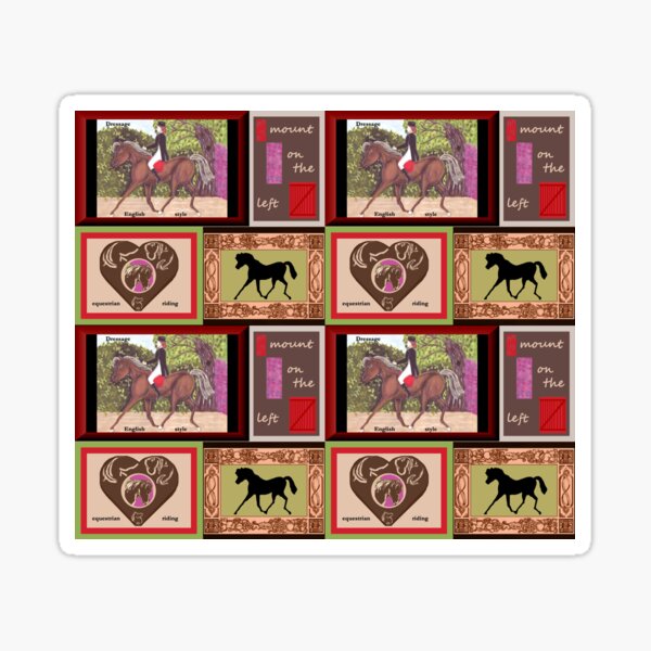 Dressage Horse Collage Sticker