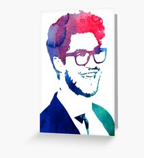 blue/green/pink glasses Greeting Card