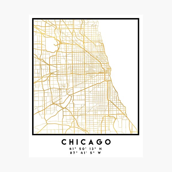 Item preview, CHICAGO ILLINOIS CITY STREET MAP ART designed and sold by deificusArt.