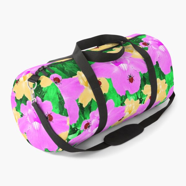 Item preview, Pink and yellow flowers, ladybugs and leaves pattern designed and sold by wagnerps.