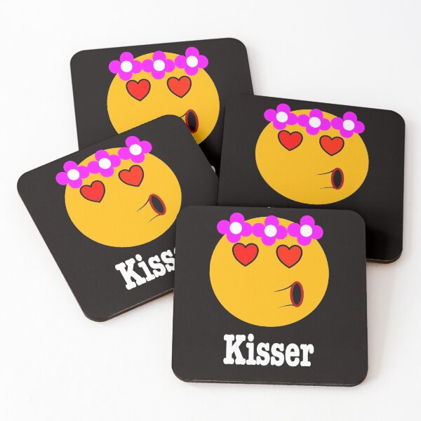 Item preview, Kisser Emoji Flower Crown Heart eyes designed and sold by Rustic Valley Studio.