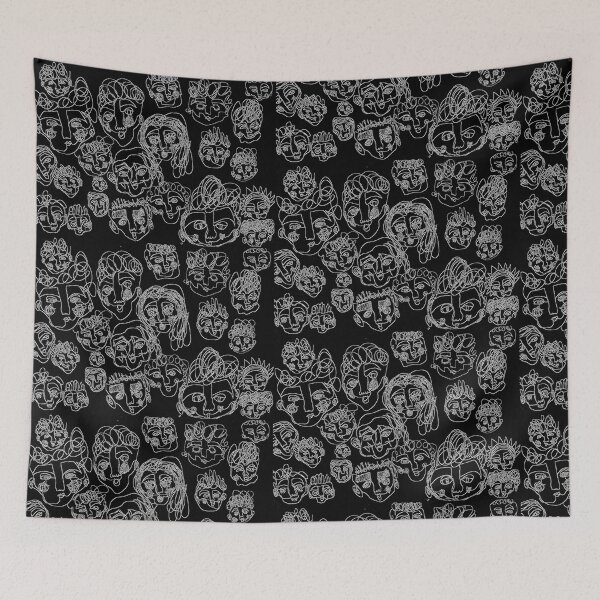 Item preview, single-line faces drawing designed and sold by Eleanor Herve.