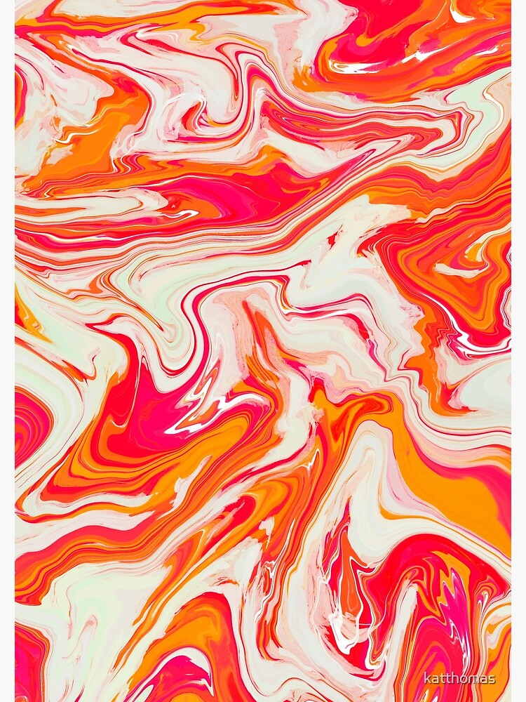 "Orange Pink and White Marble" Spiral Notebook for Sale by katthomas