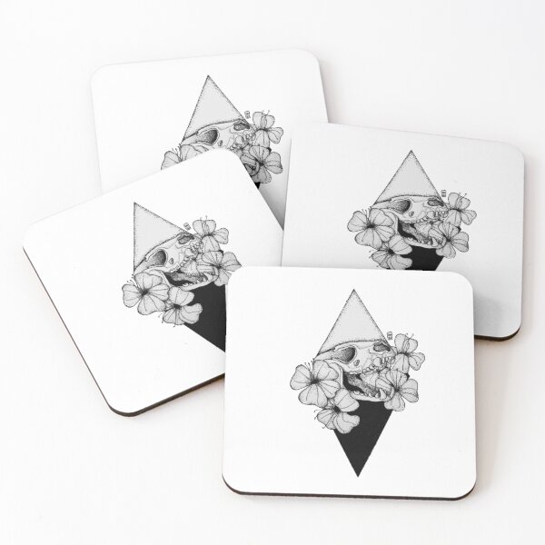 Item preview, Raccoon Skull & Hibiscus Flowers  designed and sold by Devin Thul.