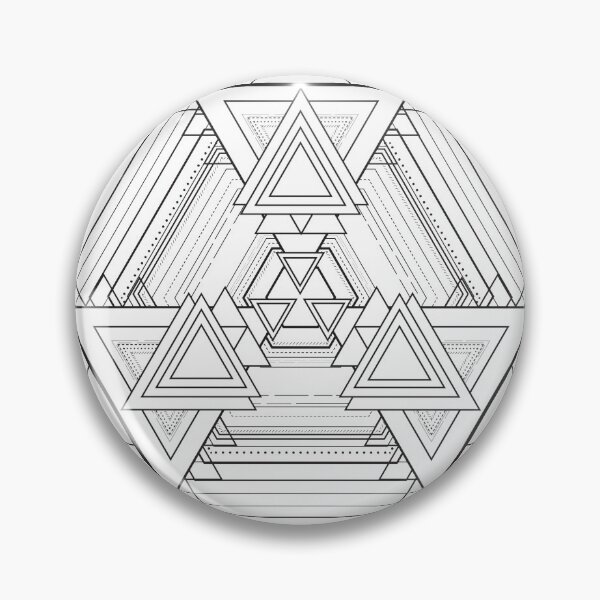 Item preview, Fractal triangles art in black and white mechanical style designed and sold by GeometricEye.