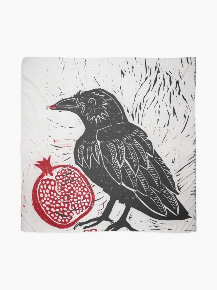 Thumbnail 2 of 3, Scarf, Raven and Pomegranate designed and sold by dreamling.