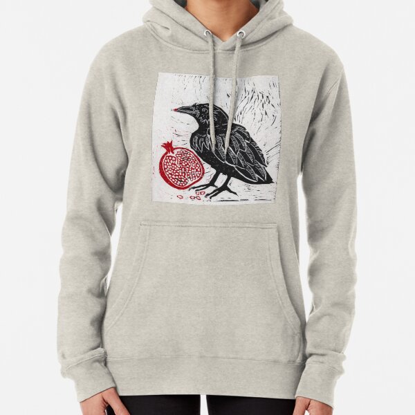 Raven and Pomegranate Pullover Hoodie