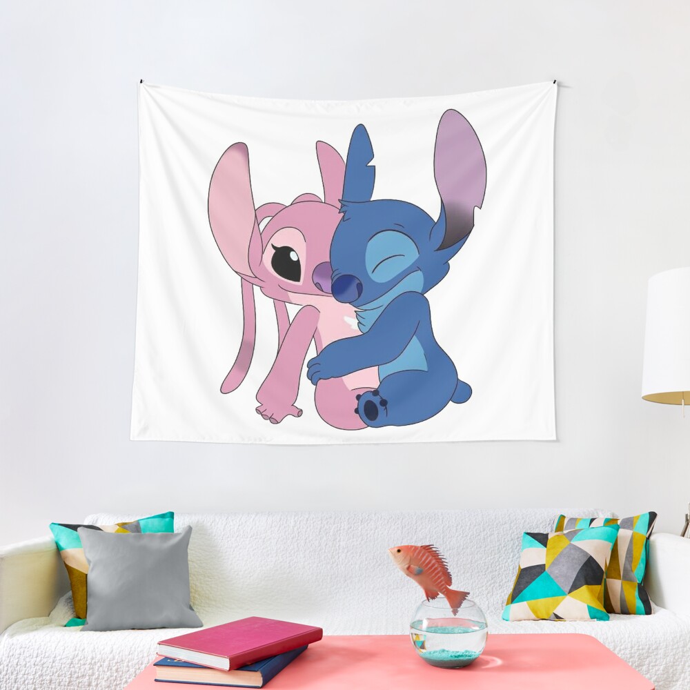 Stitch and angel hug Tapestry sold by Laura Kameli, SKU 24331544