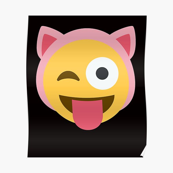 Lengua de disfraz de cerdo Emoji Póster