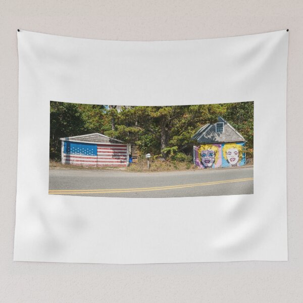 Item preview, Letterbox between to artistic garage doors on Cape Cod highway,  imagine this image on a t-shirt or as a fine art canvas or framed print on your wall designed and sold by Brian Scantlebury.