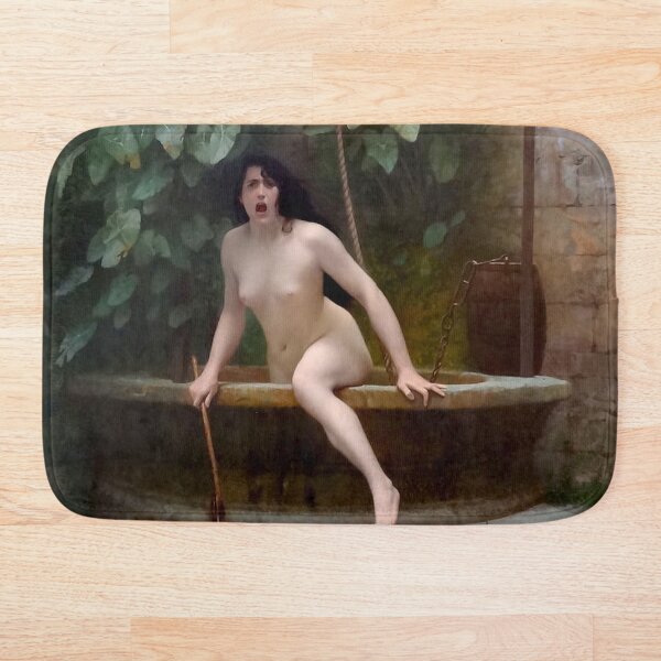 TRUTH COMING OUT OF HER WELL TO SHAME MANKIND - JEAN-LEON GEROME Bath Mat