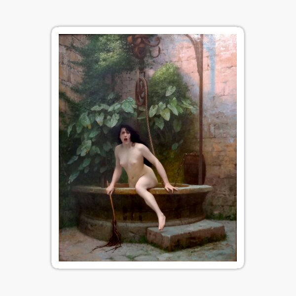 LA VÉRITÉ QUI SORT DE SON PUITS POUR HONTER L'HOMME - JEAN-LEON GEROME Sticker