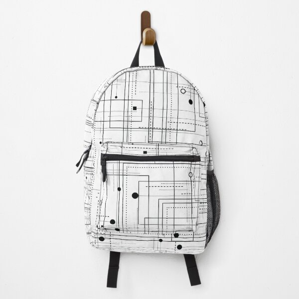 Item preview, Black and white abstract geometric pattern with dots, shapes and lines designed and sold by GeometricEye.