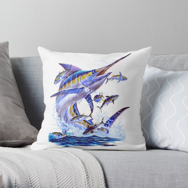 Blue Seaweed Collection Needlepoint Pillow