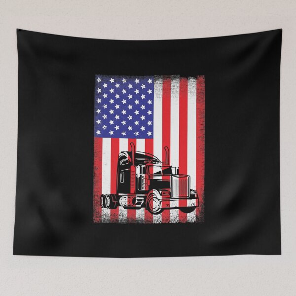 Item preview, Truck Driver American Flag designed and sold by Captain Mood.