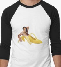 Nicolas-Käfig in einer Banane - ursprüngliches Gelb Baseballshirt mit 3/4-Arm