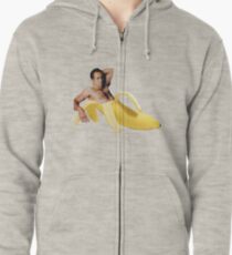 Nicolas Cage In A Banana - Original Yellow Zipped Hoodie