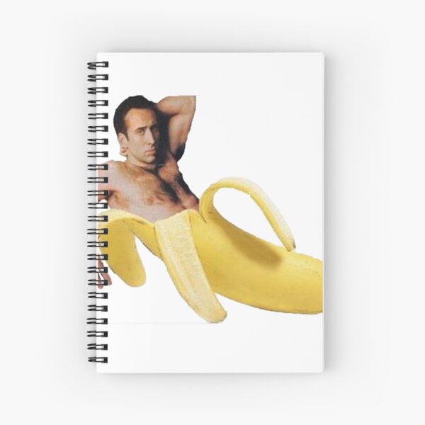 Nicolas Cage In A Banana - Original Yellow Spiral Notebook