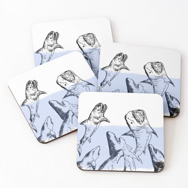 Item preview, Illustration of sharks in the sea designed and sold by GlowDoodles.