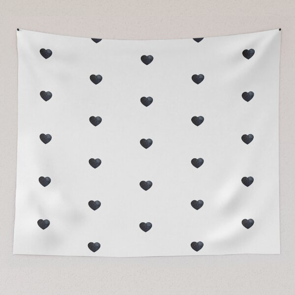 Item preview, Black glitter hearts pattern designed and sold by Hagar Cohen.