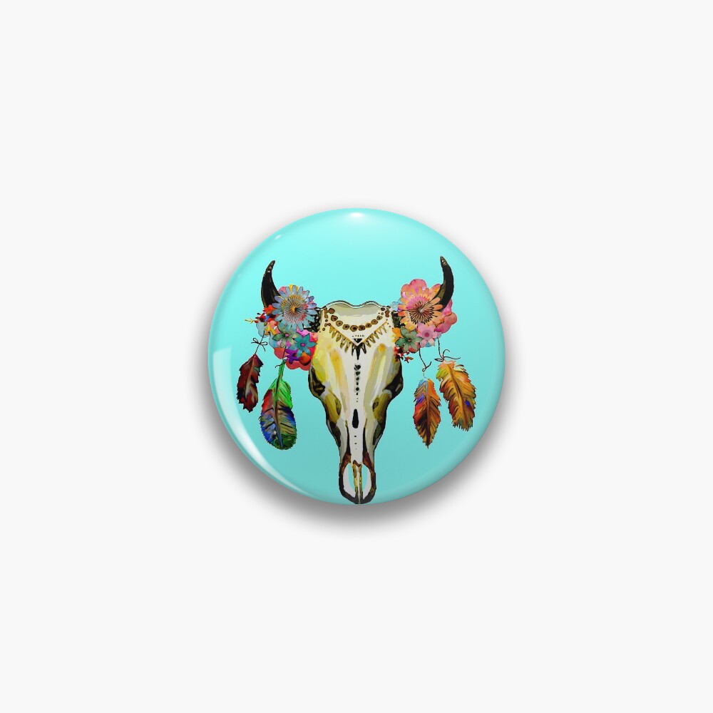 Longhorn Feather Decor Pin