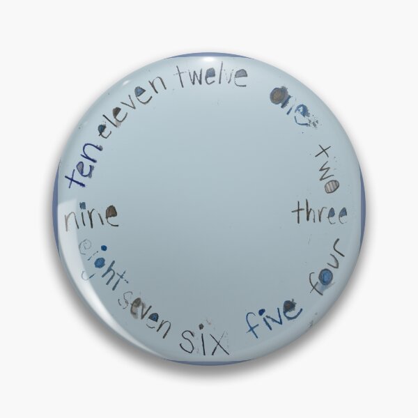 Item preview, Blue Gray Clock with Numbers, original watercolor designed and sold by djrunnels.
