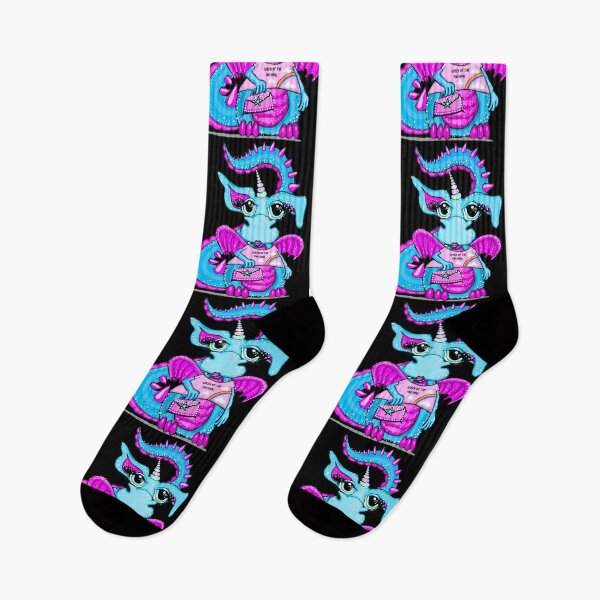Item preview, Unicorn Wannabe Dragon Pink And Blue designed and sold by jaggerstudios.
